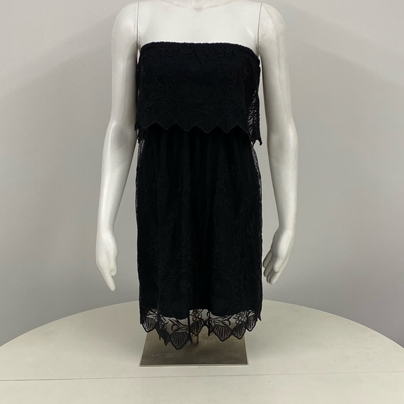 EXPRESS | Black Lace Strapless Dress - Picture 3 of 8